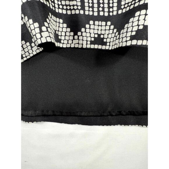 White House Black Market black and white 100% silk embellished dress. size 4 - Picture 7 of 11